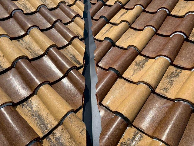 瓦を復旧して完了